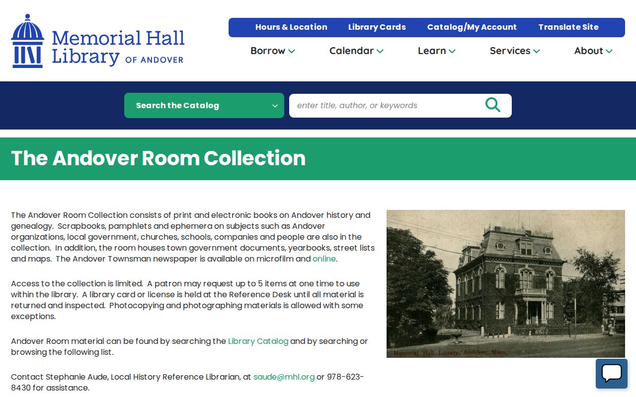 Andover city directory research collection in the Memorial Hall Library Andover Room