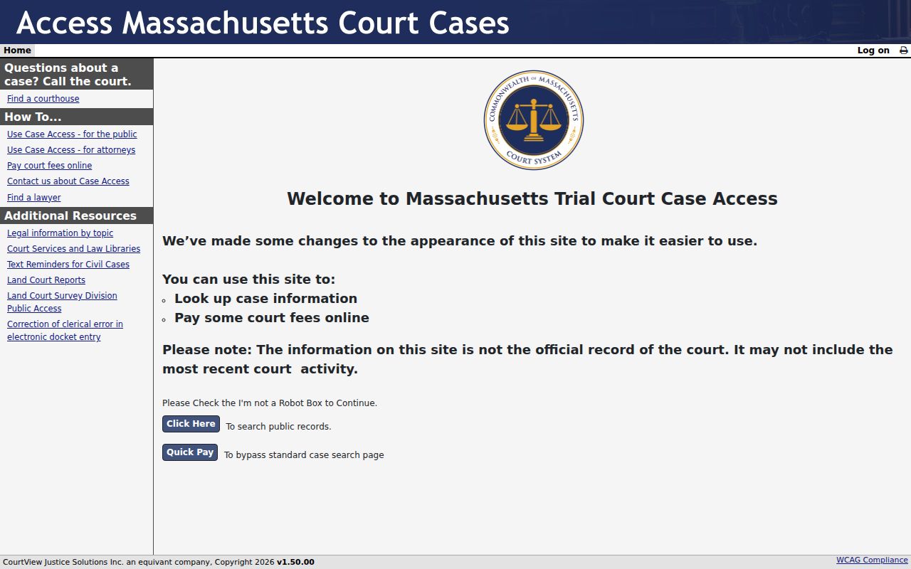 Andover residents directory MassCourts public case search
