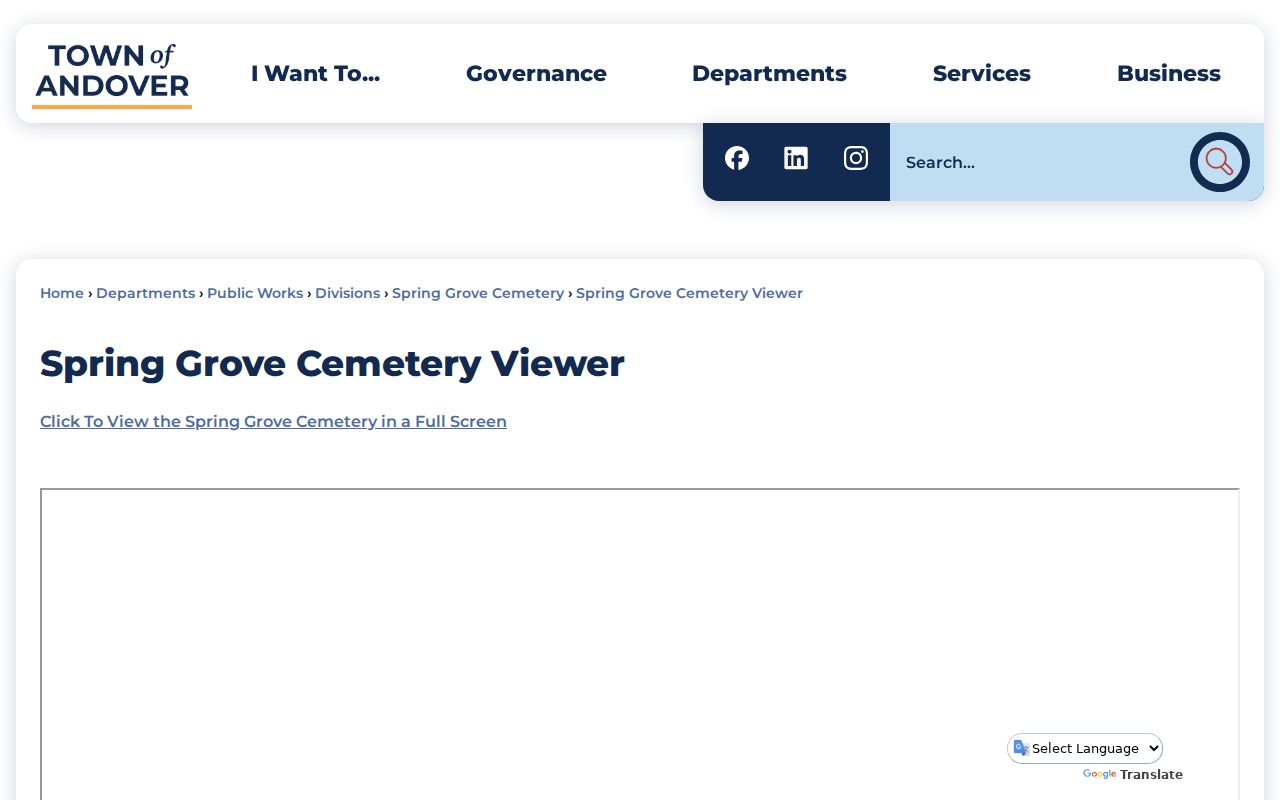 Andover neighbors Spring Grove Cemetery GIS viewer