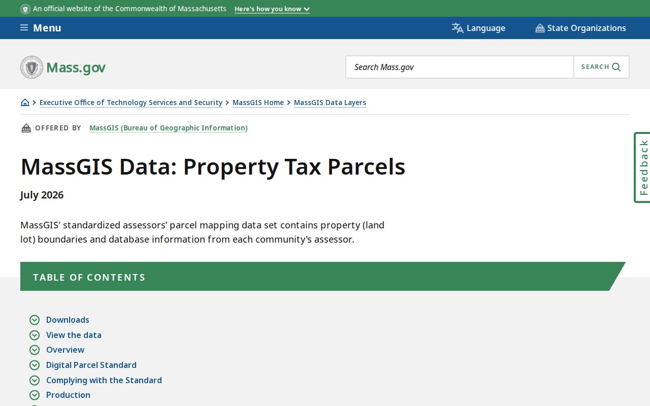 Andover ZIP code directory MassGIS property parcels and ZIP attribute documentation
